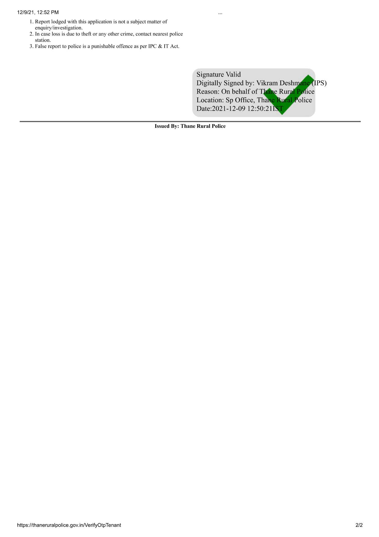 police verification